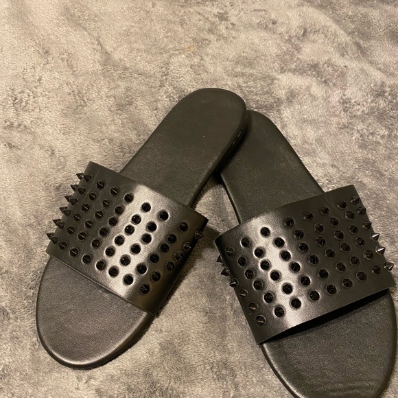 Black Spiked Sandals - Picture 2 of 3